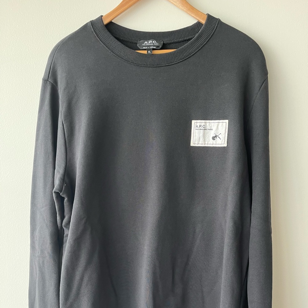 A.P.C. Men's Crewneck Sweater in Charcoal Gray